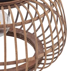 Loftlamper|Loftlamper ^ Lindby loftlampe Bominio, Ø 40 cm, rattan, træ, E27