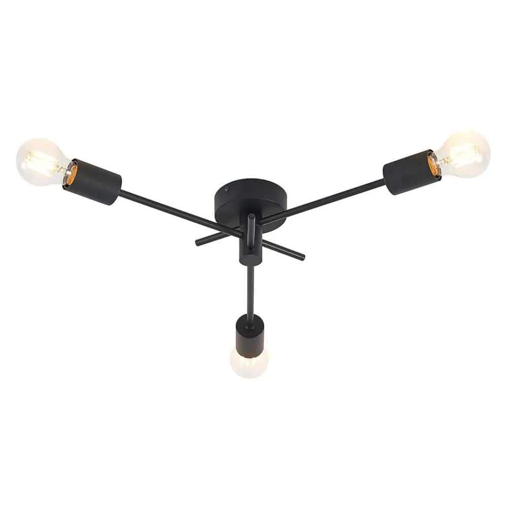 Lindby Gang|Loftlamper > loftlampe Cerros, 3 lyskilder, sort, metal