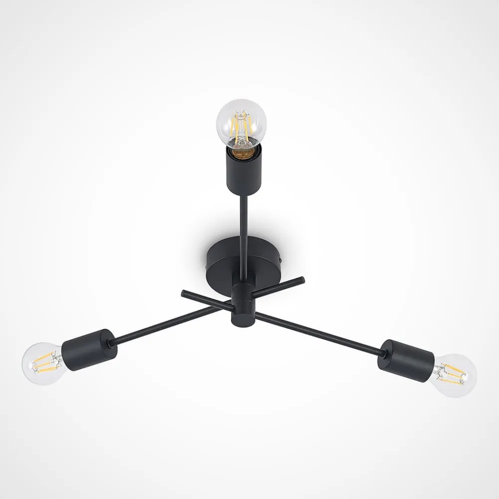 Lindby Gang|Loftlamper > loftlampe Cerros, 3 lyskilder, sort, metal