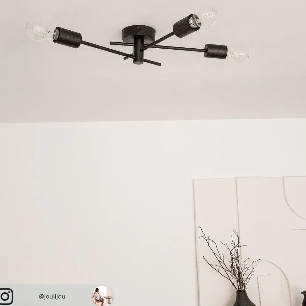 Lindby Gang|Loftlamper > loftlampe Cerros, 3 lyskilder, sort, metal