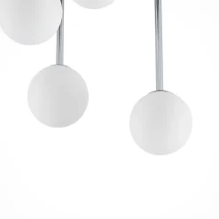 Loftlamper ^ Lindby loftlampe Chrissy, Ø 27 cm, krom, 5 lyskilder, glas