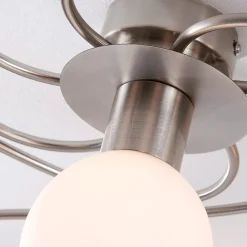 Lindby Gang|Loftlamper > loftlampe Ciala, 7 lyskilder, nikkelfarvet, glas