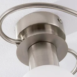 Gang|Loftlamper ^ Lindby loftlampe Ciala, 3-lys, nikkelfarvet, glas
