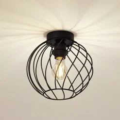 Gang|Loftlamper ^ Lindby loftlampe Danika, Ø 25 cm, sort, metal