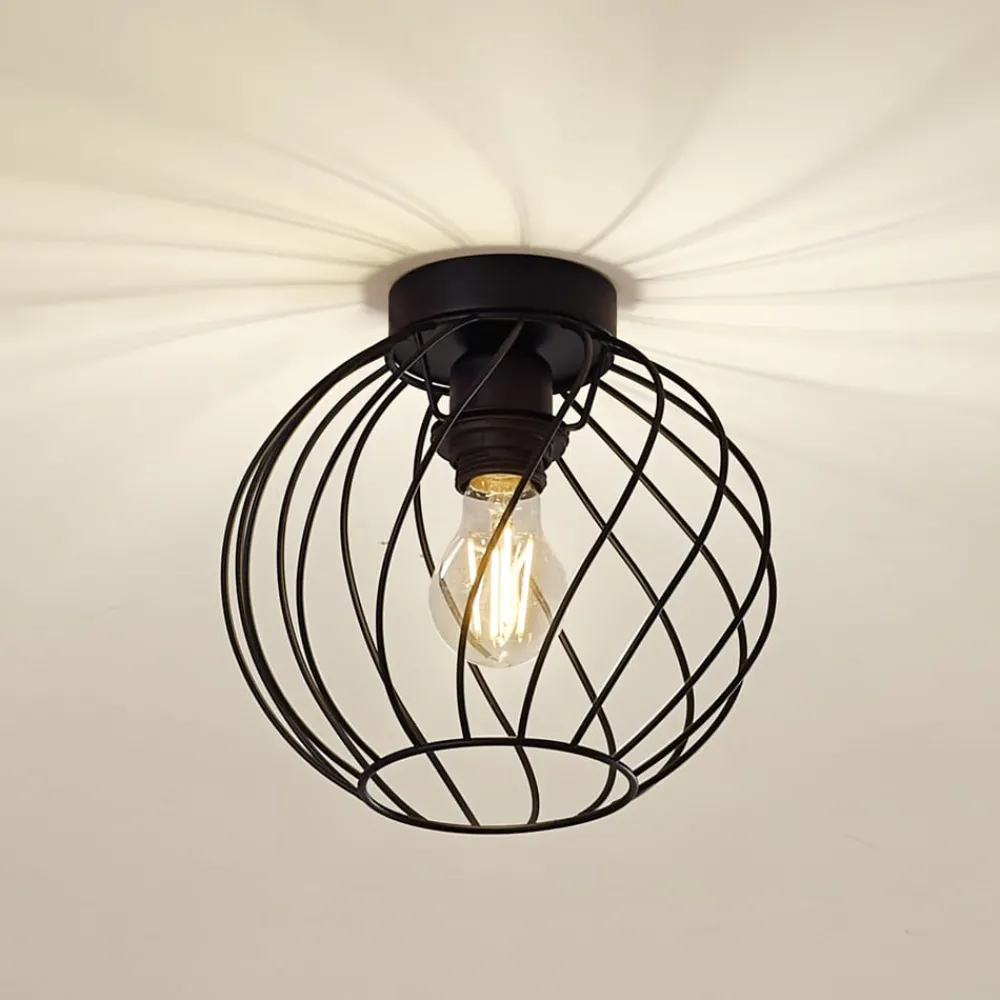 Gang|Loftlamper ^ Lindby loftlampe Danika, Ø 25 cm, sort, metal