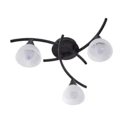 Gang|Loftlamper ^ Lindby loftlampe Della, sort-guld, Ø 58 cm, 3 lyskilder, E14