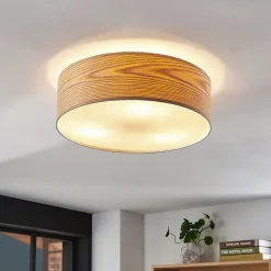 Loftlamper|Loftlamper ^ Lindby loftlampe Dominic, Ø 45 cm, 3 lyskilder, træ