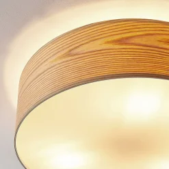 Loftlamper|Loftlamper ^ Lindby loftlampe Dominic, Ø 45 cm, 3 lyskilder, træ