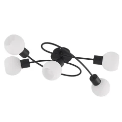 Lindby Loftlamper > loftlampe Elaina, 66 cm, 5 lyskilder, sort/hvid, E14