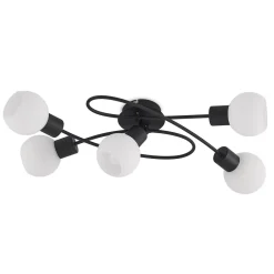 Lindby Loftlamper > loftlampe Elaina, 66 cm, 5 lyskilder, sort/hvid, E14