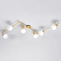 Lindby Loftlamper|Pendellamper > loftlampe Elaina, 180 cm, 6 lyskilder, messing, glas, E14