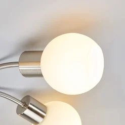 Lindby Loftlamper|Loftlamper > loftlampe Elaina, Ø 54cm, 5 lyskilder, nikkel, glas, E14