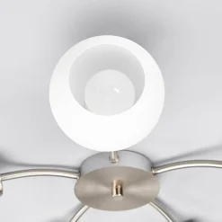 Lindby Loftlamper|Loftlamper > loftlampe Elaina, Ø 54cm, 5 lyskilder, nikkel, glas, E14