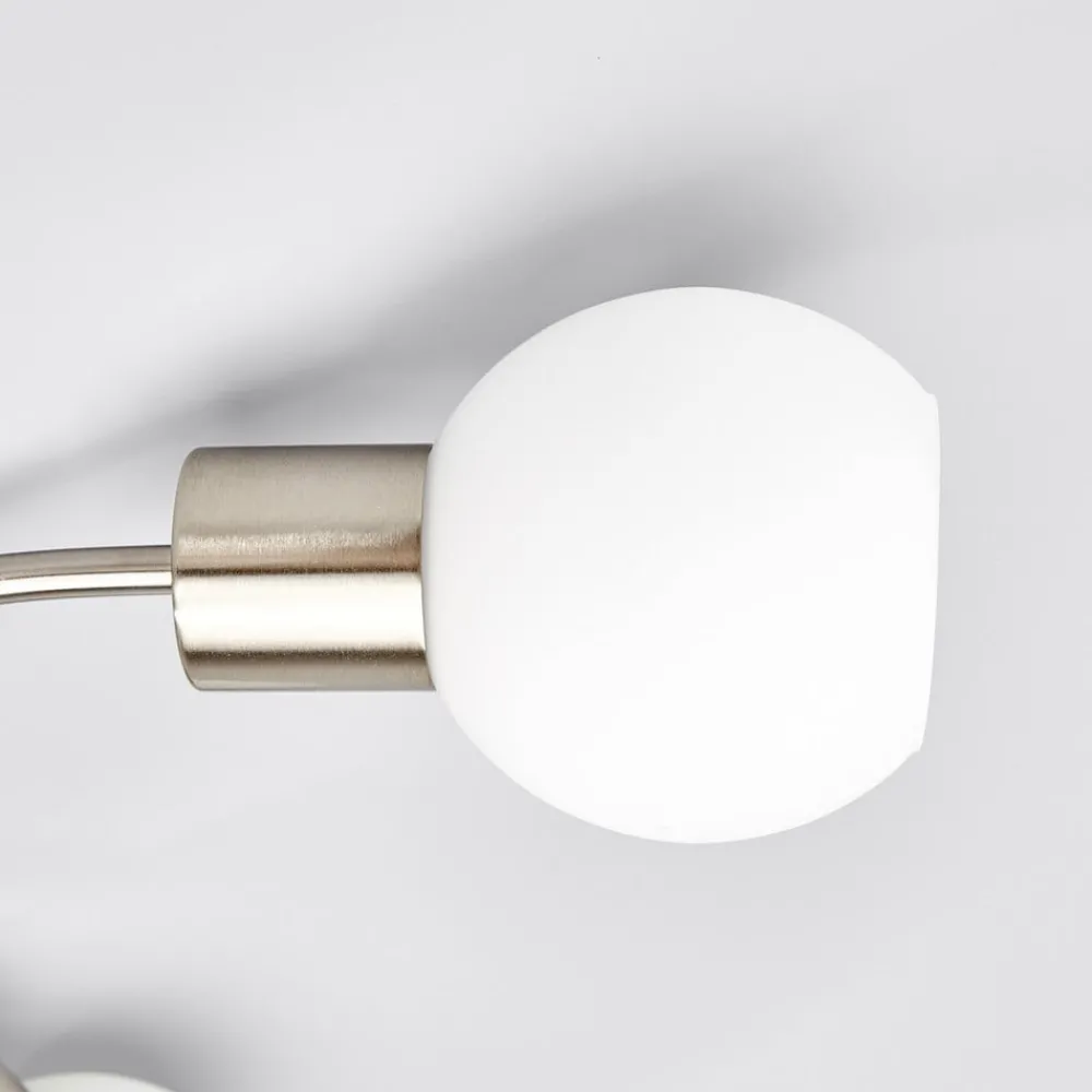 Lindby Loftlamper|Loftlamper > loftlampe Elaina, Ø 54cm, 5 lyskilder, nikkel, glas, E14