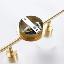 Lindby Gang|Loftlamper > loftlampe Elaina, 70 cm, 4 lyskilder, messing, glas, E14