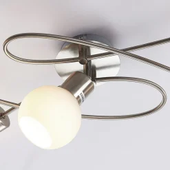 Lindby Gang|Loftlamper > loftlampe Elaina, 65 cm, 5 lyskilder, nikkel, glas, E14