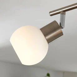 Lindby Gang|Loftlamper > loftlampe Elaina, 70 cm, 4 lyskilder, nikkel, glas, E14
