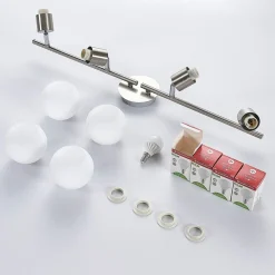 Lindby Gang|Loftlamper > loftlampe Elaina, 70 cm, 4 lyskilder, nikkel, glas, E14