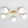 Gang|Loftlamper ^ Lindby loftlampe Elaina, Ø54cm, 5 lyskilder, messing, glas, E14