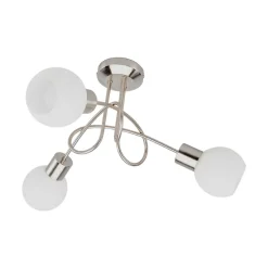Lindby Gang|Loftlamper > loftlampe Elaina, Ø 38cm, 3 lyskilder, nikkel, glas, E14