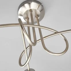 Lindby Gang|Loftlamper > loftlampe Elaina, Ø 38cm, 3 lyskilder, nikkel, glas, E14
