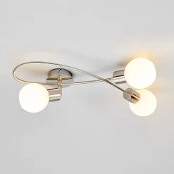 Lindby Gang|Loftlamper > loftlampe Elaina, 50 cm, 3 lyskilder, nikkel, glas, E14
