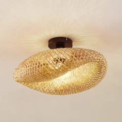 Lindby Loftlamper|Pendellamper > loftlampe Eleane, bambus, natur, Ø 50 cm