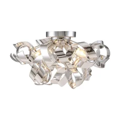 Loftlamper ^ Lindby loftlampe Elviro, Ø 50 cm, kromfarvet, metal