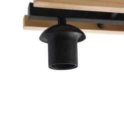 Lindby Gang|Loftlamper > loftlampe Enrique, amber, 3 lyskilder, glas, træ, E27