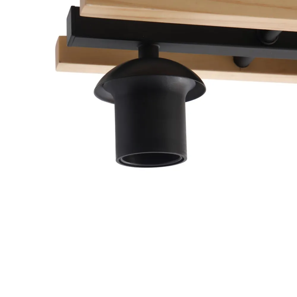 Lindby Gang|Loftlamper > loftlampe Enrique, amber, 3 lyskilder, glas, træ, E27