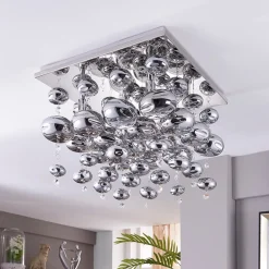 Lindby Gang|Loftlamper > loftlampe Esfera, røggrå, glas, 4 lyskilder, 35 cm