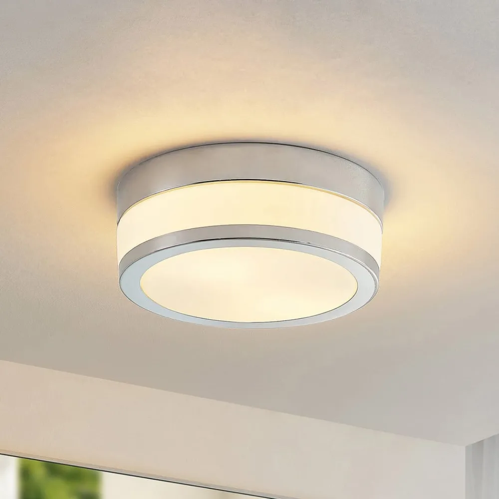 Lindby Gang|Loftlamper > loftlampe Flavi, Ø 23 cm, krom, glas, IP44, E27