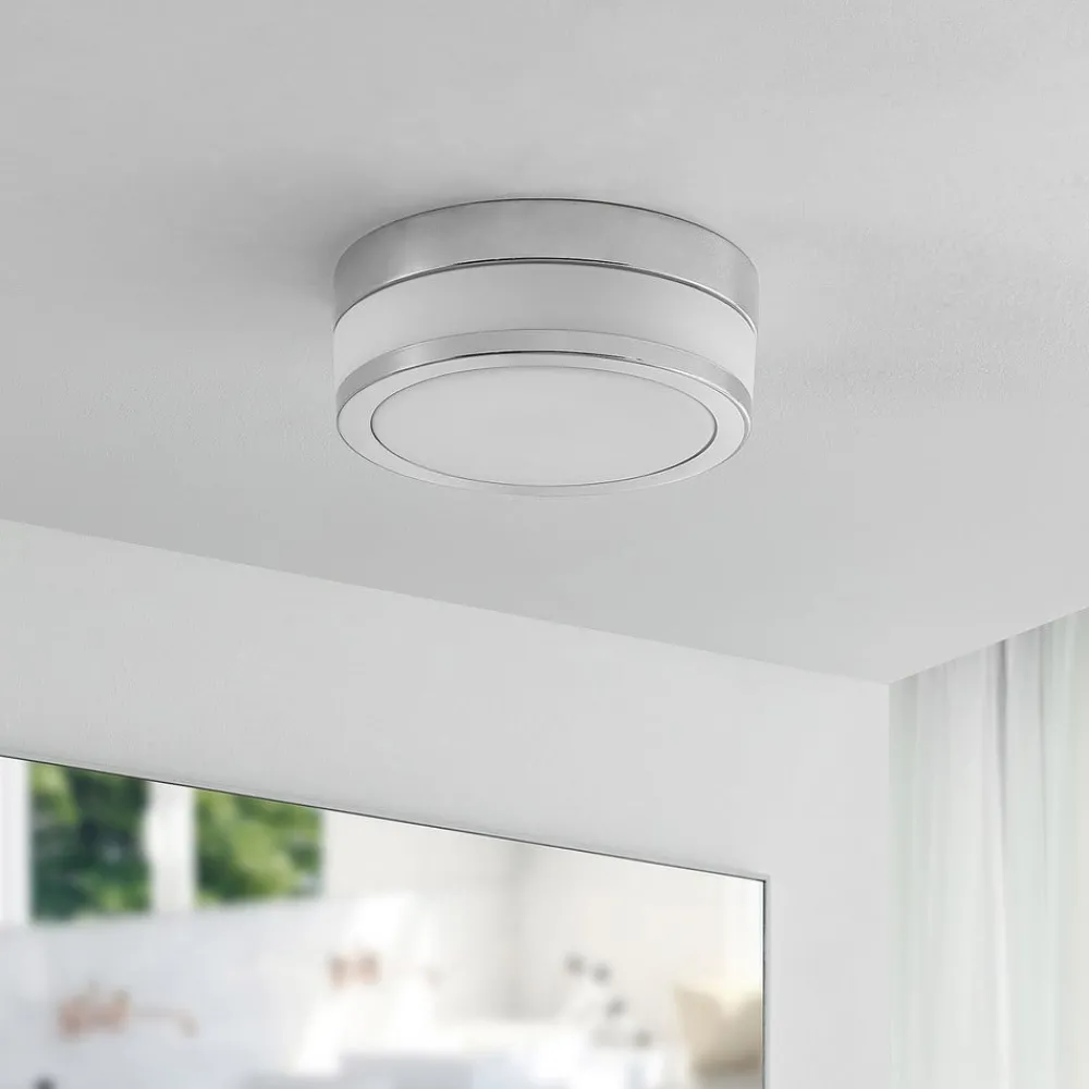 Lindby Gang|Loftlamper > loftlampe Flavi, Ø 23 cm, krom, glas, IP44, E27