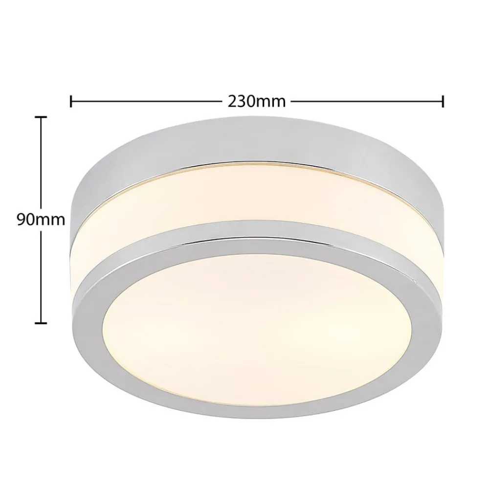 Lindby Gang|Loftlamper > loftlampe Flavi, Ø 23 cm, krom, glas, IP44, E27
