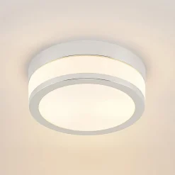 Lindby Gang|Loftlamper > loftlampe Flavi, Ø 23 cm, krom, glas, IP44, E27
