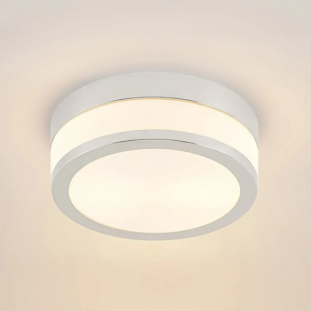 Lindby Gang|Loftlamper > loftlampe Flavi, Ø 23 cm, krom, glas, IP44, E27