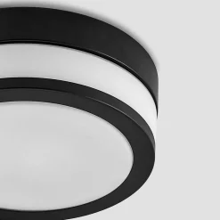Lindby Gang|Loftlamper > loftlampe Flavi, Ø 23 cm, sort, glas, IP44, E27