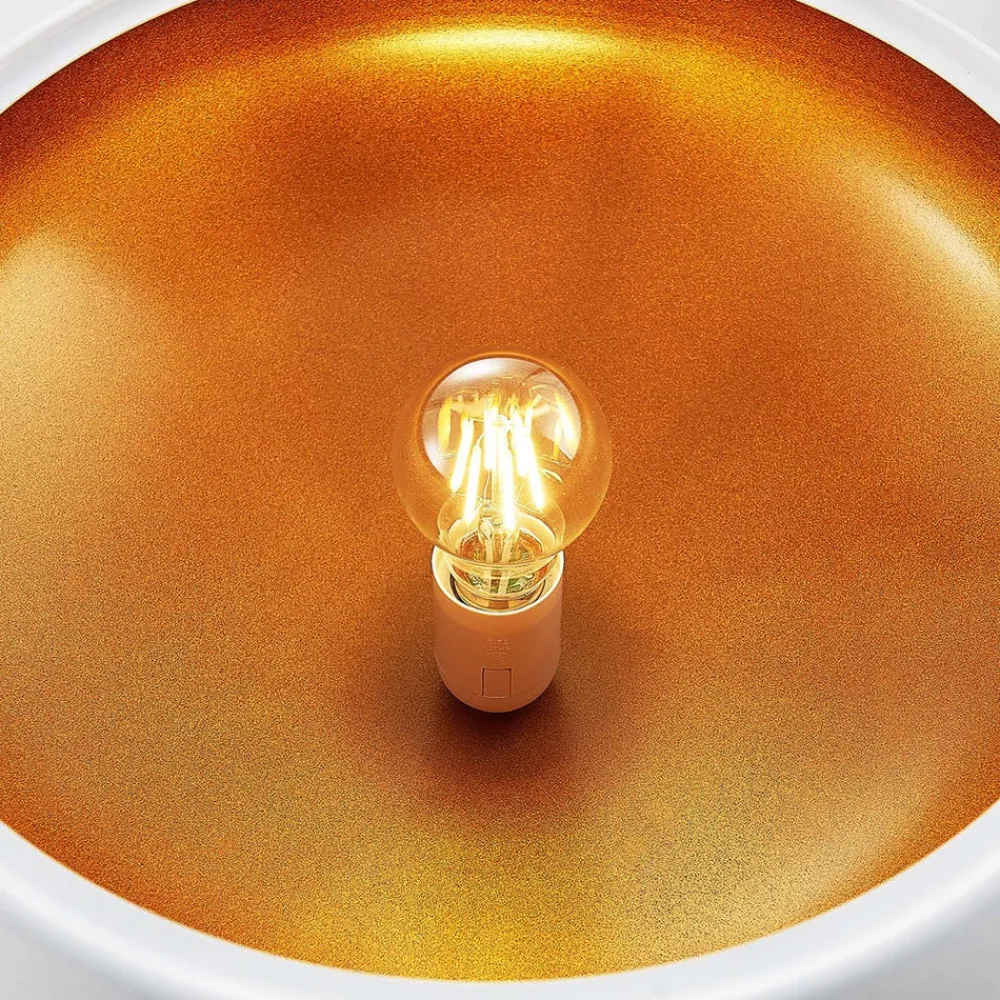 Lindby Gang|Loftlamper > loftlampe Gerwina, hvid/guld, metal, 40 cm, E27