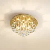 Loftlamper|Pendellamper ^ Lindby loftlampe Gillion, 4 lyskilder, guld, krystal, Ø 35cm