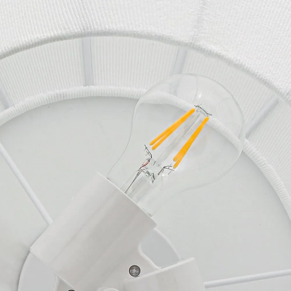 Lindby Loftlamper|Pendellamper > Loftlampe Helin, hvid, Ø 60 cm, tekstil, 3 x E27