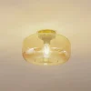 Lindby Loftlamper|Loftlamper > loftlampe Hildur, Ø 28,5 cm, ravfarvet, glas