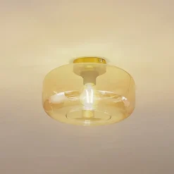 Lindby Loftlamper|Loftlamper > loftlampe Hildur, Ø 28,5 cm, ravfarvet, glas