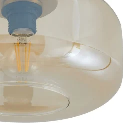 Lindby Loftlamper|Loftlamper > loftlampe Hildur, Ø 28,5 cm, ravfarvet, glas