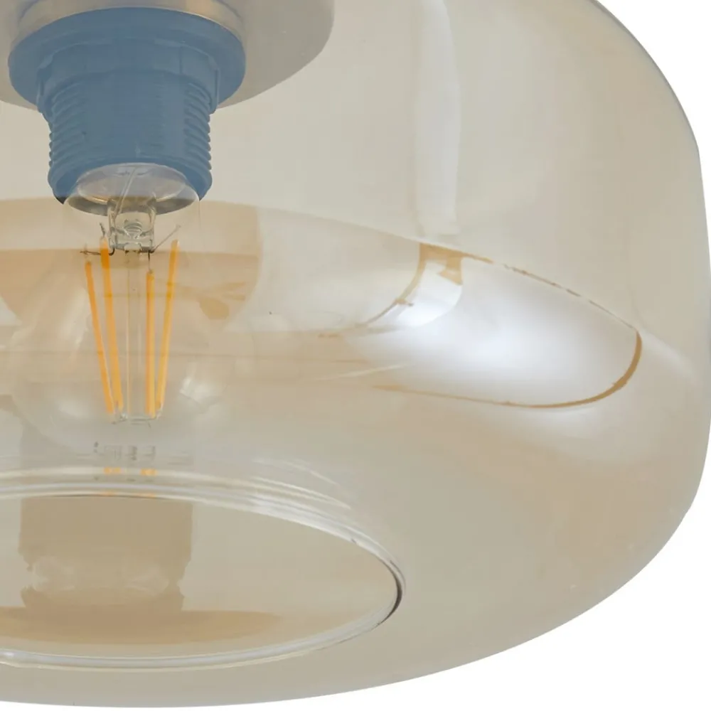 Lindby Loftlamper|Loftlamper > loftlampe Hildur, Ø 28,5 cm, ravfarvet, glas