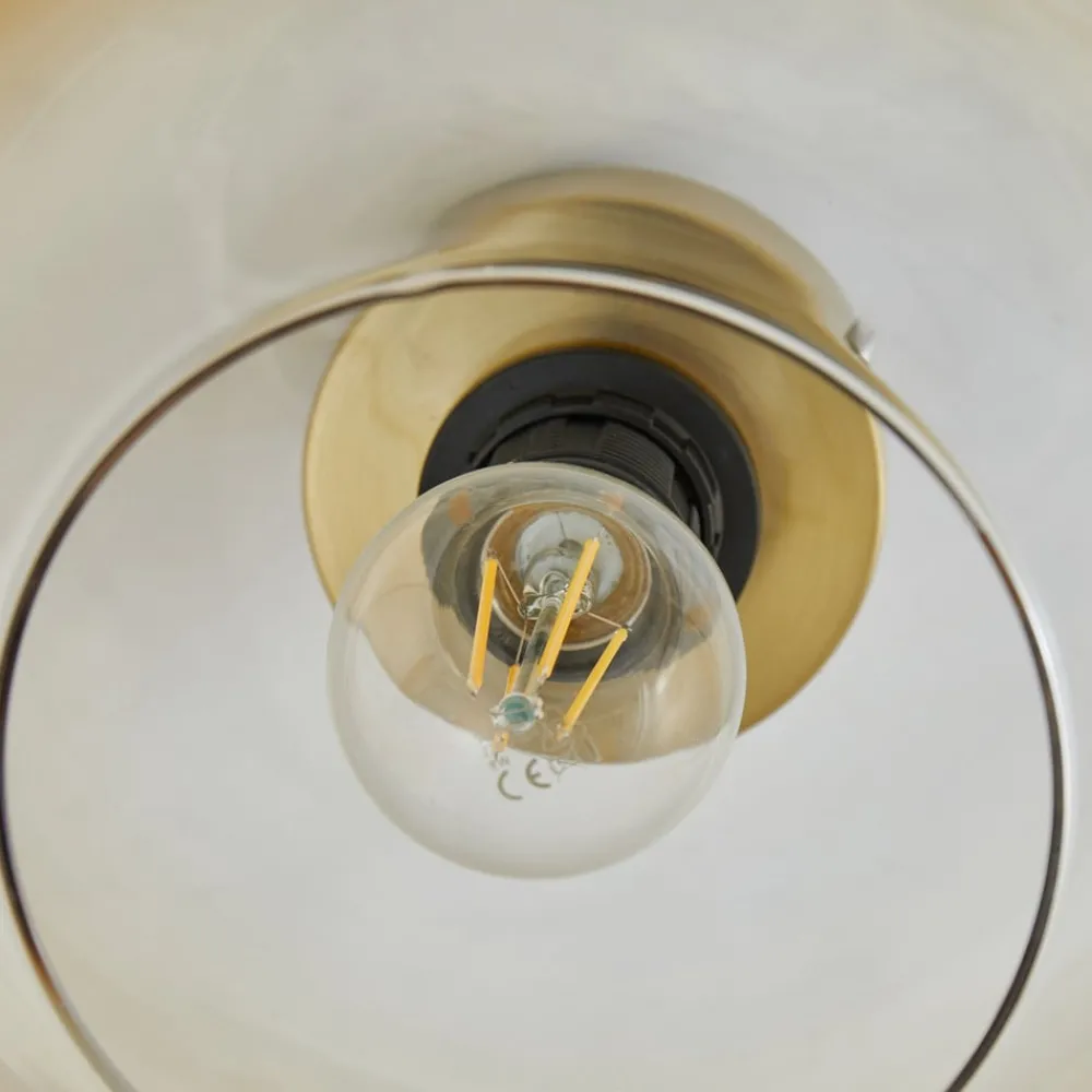 Lindby Loftlamper|Loftlamper > loftlampe Hildur, Ø 28,5 cm, ravfarvet, glas