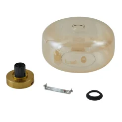 Lindby Loftlamper|Loftlamper > loftlampe Hildur, Ø 28,5 cm, ravfarvet, glas