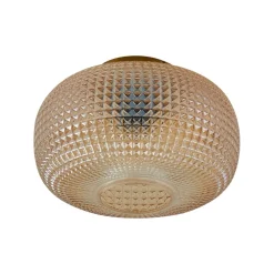 Lindby Loftlamper|Loftlamper > loftlampe Hildur, Ø 25 cm, ravfarvet, glas