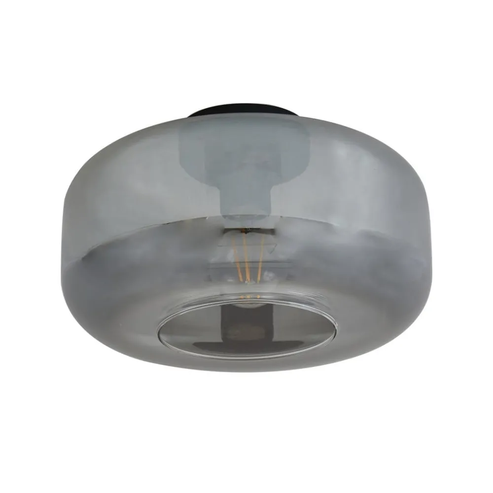 Lindby Loftlamper|Loftlamper > loftlampe Hildur, Ø 28,5 cm, røggrå, glas