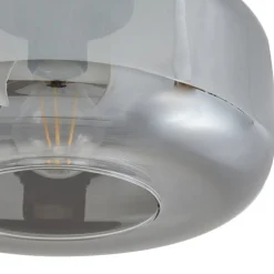 Lindby Loftlamper|Loftlamper > loftlampe Hildur, Ø 28,5 cm, røggrå, glas