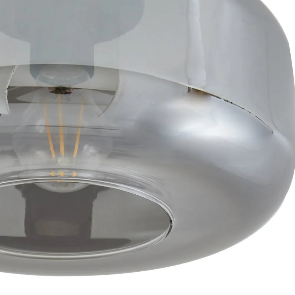Lindby Loftlamper|Loftlamper > loftlampe Hildur, Ø 28,5 cm, røggrå, glas